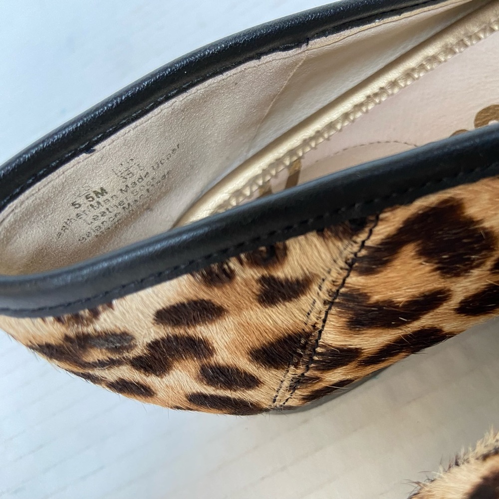 Sam Edelman Calf Hair Flats Womens Shoes Loafers Brown Leopard Cheetah Sz 5.5 - Picture 10 of 11
